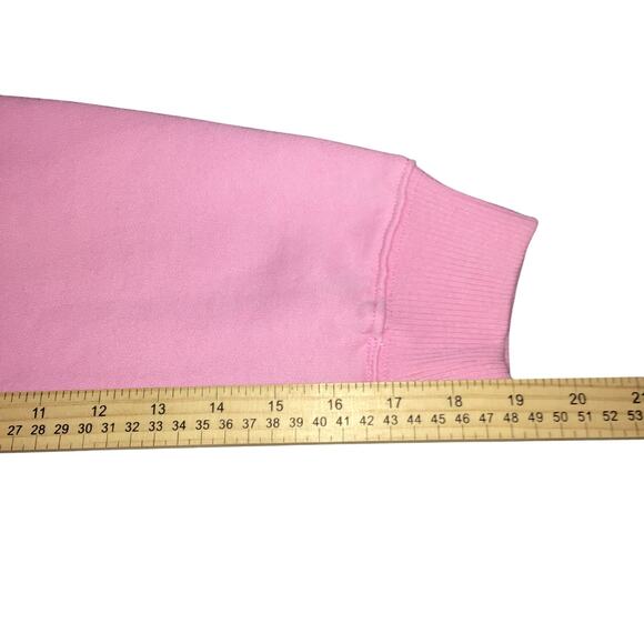 Smurfs Pink Sweatshirt Women's Size M Retro 90s Y2K Butterfly Mushroom Nature - Picture 6 of 6